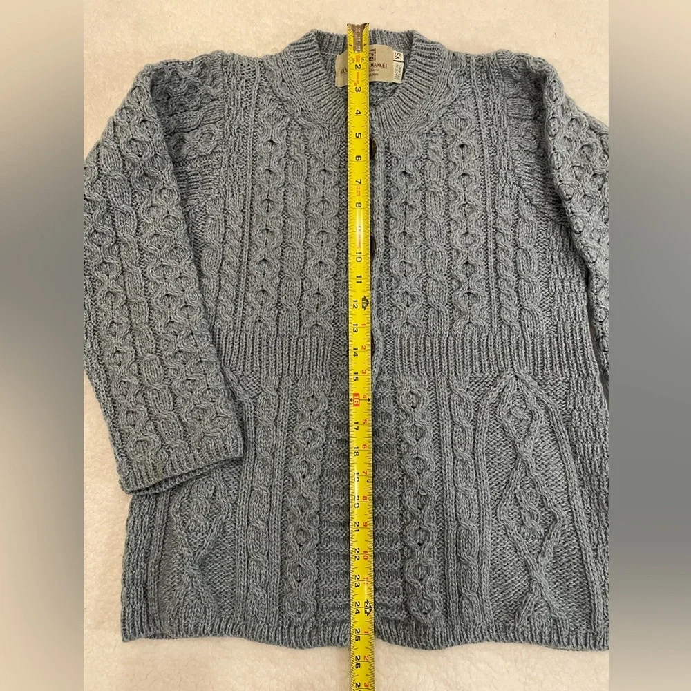 Aran Sweater Market blue cabled cardigan - Picture 5 of 14